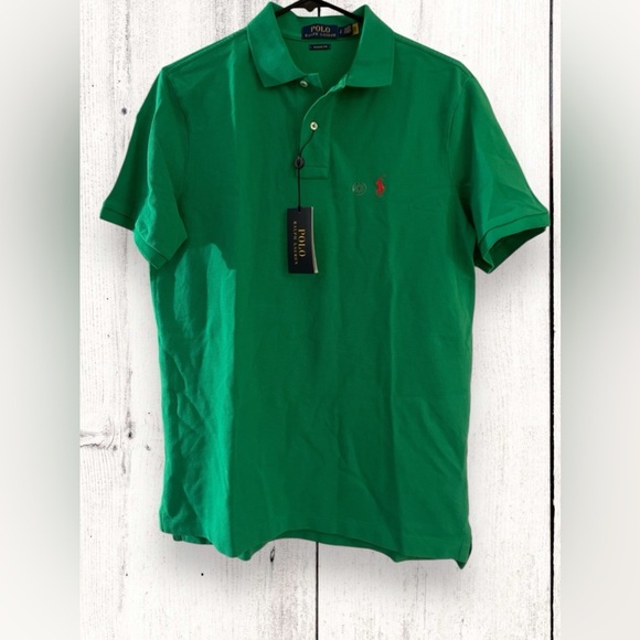 Polo Ralph Lauren Men's Classic Fit Cotton Mesh Polo Shirt Green Size Small NWT - Picture 3 of 9